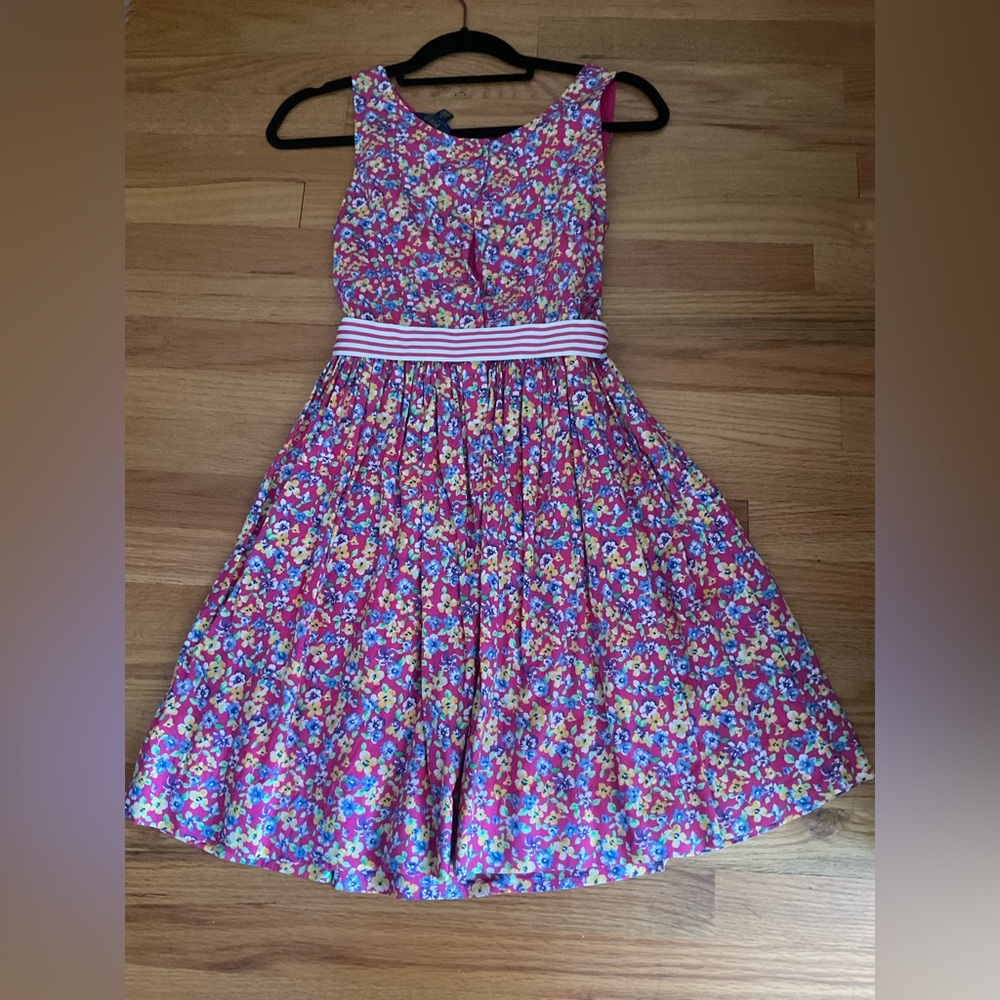 2 Girls Polo Ralph Lauren dresses size 16 pink floral and multicolored striped